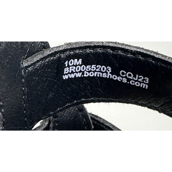 Born Bernese Women's Hand Crafted Black Leather Wedge Sandal Size 10M Caged - Picture 9 of 11